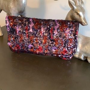 BCBG MaxAzria Sequined clutch bag